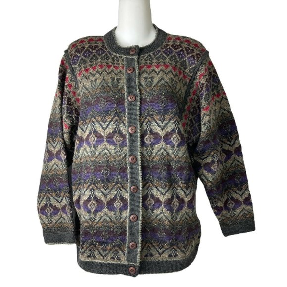 Iva Knight 100 % New Wool Cardigan Sweater - No Size Tag - Picture 1 of 4